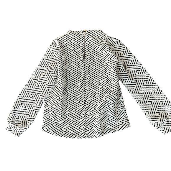 Anthropology W5 Sweater Womens Size S White Black Geometric Knit Cotton Zip Back - Picture 5 of 9